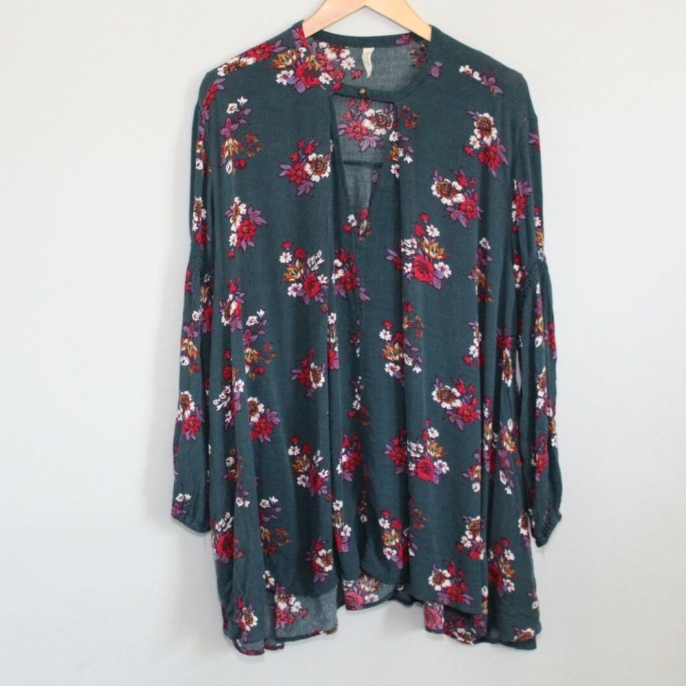 Free People Floral Tree Swing Tunic Boho H11095 - Picture 2 of 9